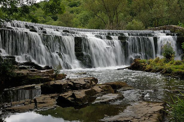 Where to go to see a beautiful waterfall within 70 miles of Leicester