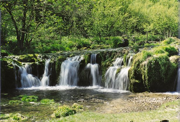 Where to go to see a beautiful waterfall within 70 miles of Leicester