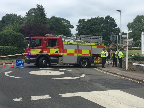 A road in Newtown Linford has closed after a horse collapsed on its rider